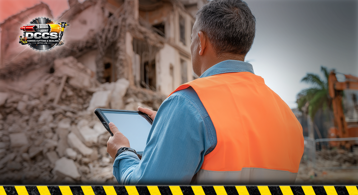 Starting Concrete Demolition ; Concrete Breaking , Concrete Removal